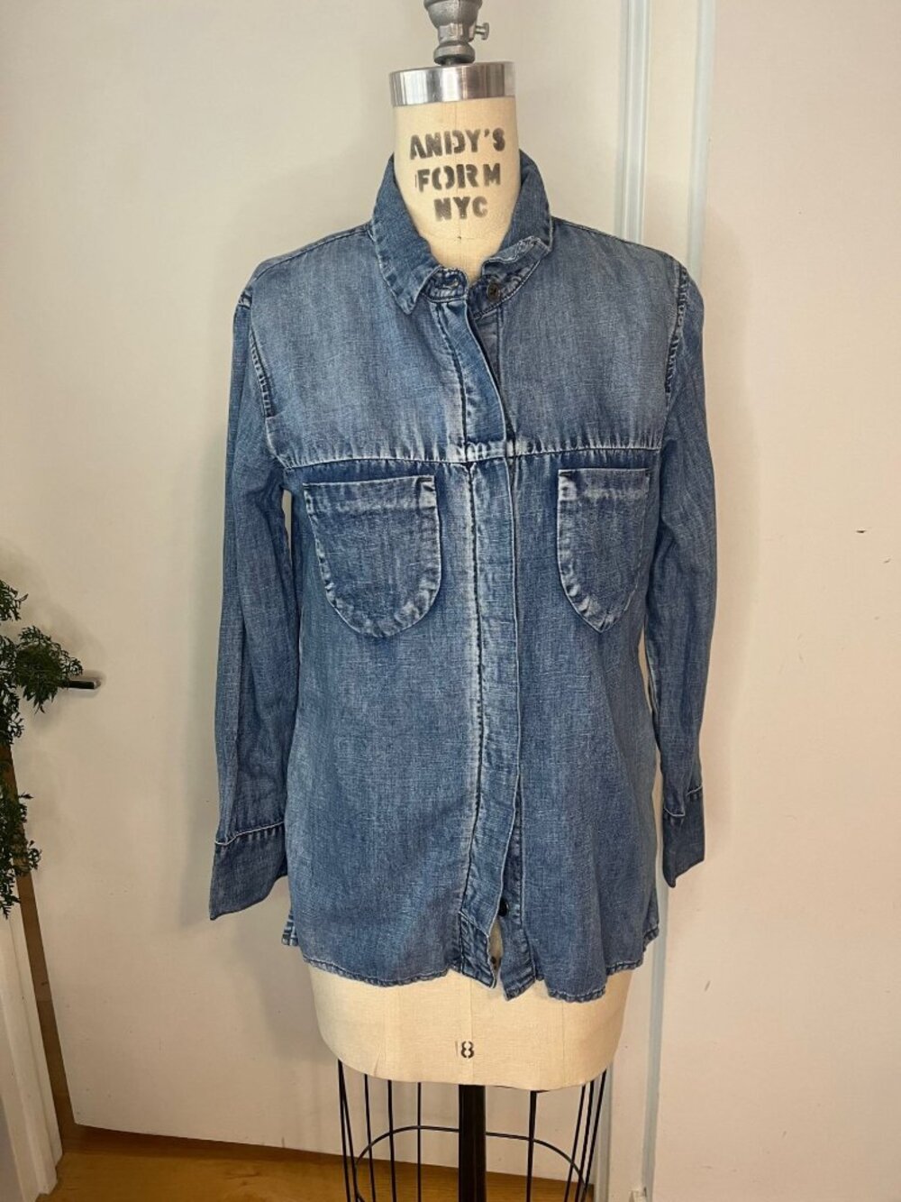 ONE‎ X ONE TEASPOON Cotton/Linen Denim Shirt  Size Medium